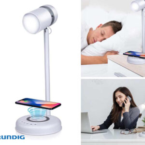 3-in-1 Dimbare Nachtkast- Of Bureaulamp Met Speaker - Met Draadloze Telefoo ...