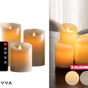 3-PACK SEVVA® Oplaadbare LED Kaarsen - Met Afstandsbediening! ...